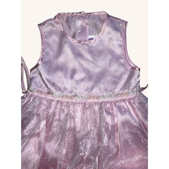 Girls' Pink Dress Size 6 With Overlay & Ribbon for Play - Picture 3 of 10